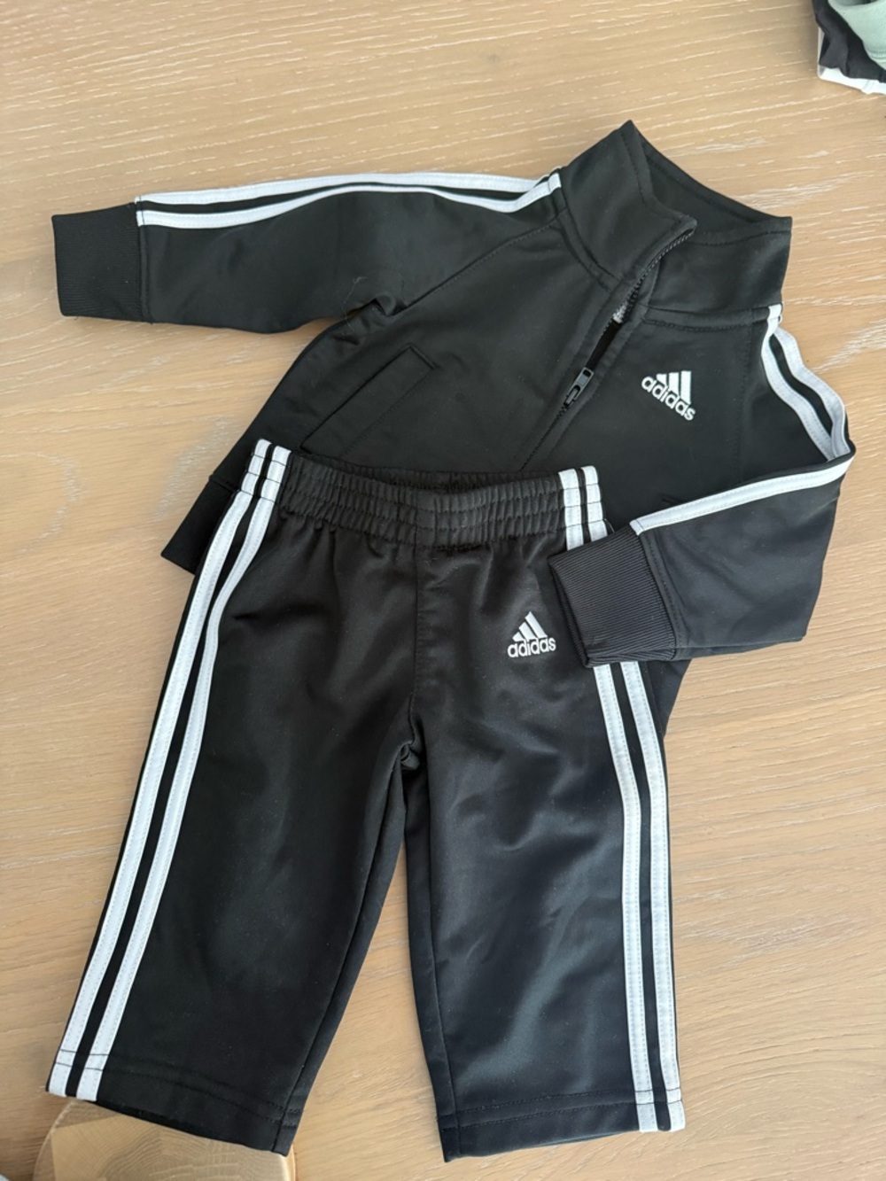 adidas Black and White Kids Matching Tracksuit Set